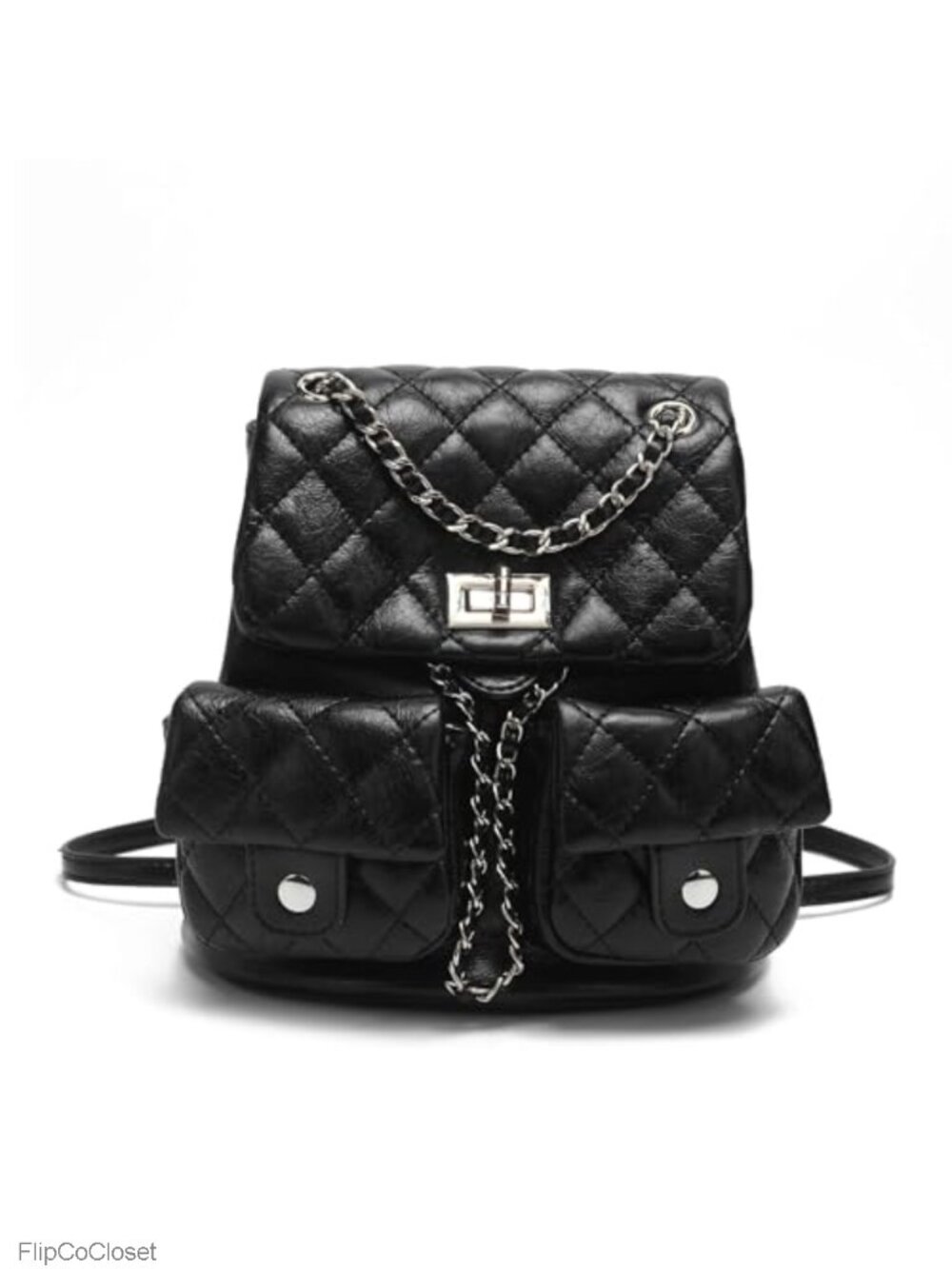 Quilted Mini Backpack Purse for Women, Small PU Leather Fashion Backpack with